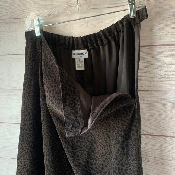 Vintage Breckenridge Brown and Black Leopard Print Skirt Midi 12P - Picture 9 of 16